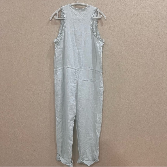 Young Fabulous Broke On The Road Maddox Linen Jumpsuit Blue Sz S 100% Linen Boho - Picture 6 of 16